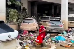 Khung cảnh tiêu điều tại Songkhla (Thái Lan) sau khi lũ rút