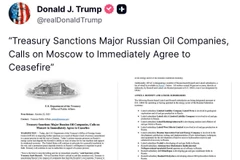 Tổng thống Mỹ Donald Trump viết trên mạng xã hội Truth về lệnh trừng phạt mới nhắm vào Nga.