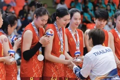 Đội tuyển bóng chuyền nữ Việt Nam giành huy chương bạc tại SEA Games 33. Ảnh: TTXVN 