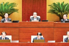 Chủ tịch Quốc hội Trần Thanh Mẫn chủ trì phiên họp. (Ảnh: DUY LINH)