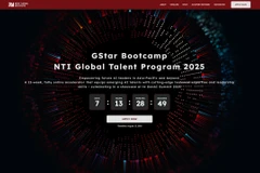 Giao diện website chương trình GStar Bootcamp - NTI Global Talent 2025.
