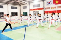 Một buổi luyện tập tại Trung tâm huấn luyện và thi đấu thể thao tỉnh Sơn La. Ảnh: Thanh Đào