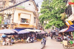 Một góc khu chợ tạm, chợ cóc trên địa bàn tại Hà Nội