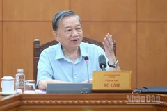 Tổng Bí thư Tô Lâm phát biểu chỉ đạo tại cuộc làm việc. (Ảnh: ĐĂNG KHOA)