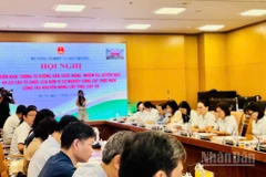 Điểm cầu chính của hội nghị tại trụ sở Bộ Nông nghiệp và Môi trường ở Hà Nội. (Ảnh: HNV)