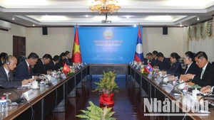 Quang cảnh cuộc họp tham khảo chính trị lần thứ 10 giữa hai Bộ Ngoại giao hai nước Việt Nam-Lào. (Ảnh: HẢI TIẾN)