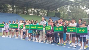 Các vận động viên tham dự Giải Quần vợt Vô địch các cây vợt trẻ xuất sắc Quốc gia-Cúp Vietravel 2025. 