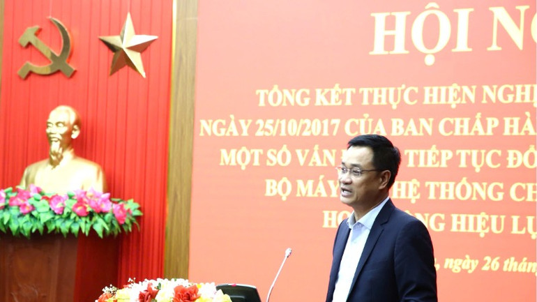 Đồng chí Lê Ngọc Quang phát biểu tại hội nghị.