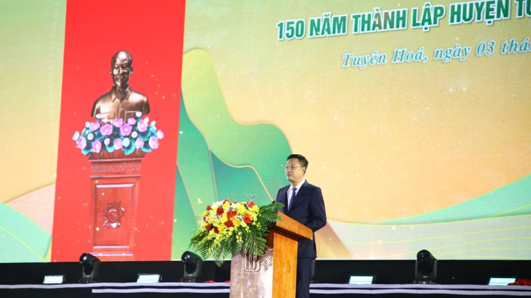 Bí thư Tỉnh ủy Quảng Bình Lê Ngọc Quang phát biểu tại Lễ kỷ niệm.