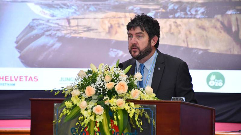 Ông Michel Croft, Quyền Trưởng đại diện Văn phòng UNESCO tại Việt Nam phát biểu tại Hội thảo.