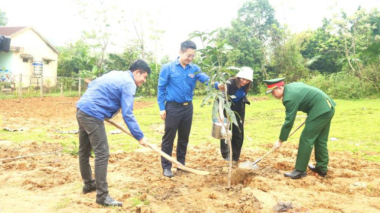 Các đại biểu tham gia trồng cây đầu xuân