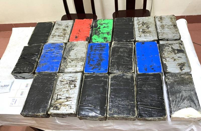 Hơn 20 kg ma túy được Đồn Biên phòng Ngư Thủy thu giữ.