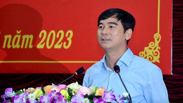 Bí thư Tỉnh ủy Bình Thuận Dương Văn An phát biểu tại Hội nghị.