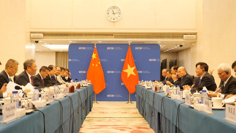 Toàn cảnh Kỳ họp lần thứ 13 Ủy ban Hợp tác kinh tế-thương mại Việt Nam-Trung Quốc.