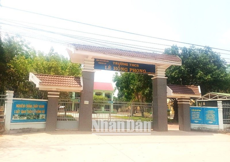 Trường Trung học cơ sở Lê Hồng Phong, xã Ea Huar, nơi em H.B.A.Y học tập.