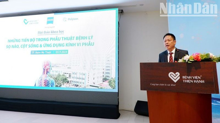 Bác sĩ Lê Đăng Trung, Giám đốc Bệnh viện đa khoa Thiện Hạnh phát biểu tại hội thảo. Bác sĩ Lê Đăng Trung, Giám đốc Bệnh viện đa khoa Thiện Hạnh phát biểu tại hội thảo.