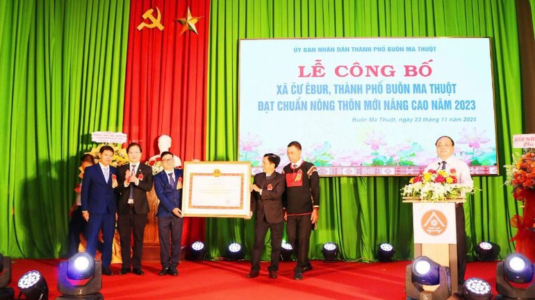 Đến cuối năm 2024, toàn tỉnh Đắk Lắk có 81/149 xã đạt chuẩn nông thôn mới, đạt tỷ lệ 54,36% và một đơn vị cấp huyện hoàn thành Chương trình xây dựng nông thôn mới.