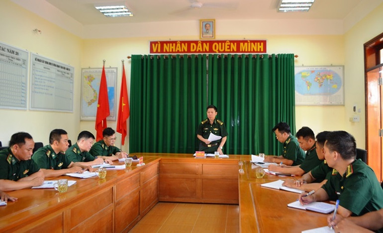 Đoàn công tác Bộ Chỉ huy Bộ đội Biên phòng tỉnh Đắk Lắk kiểm tra tại Đồn Biên phòng Cửa khẩu Đắk Ruê.