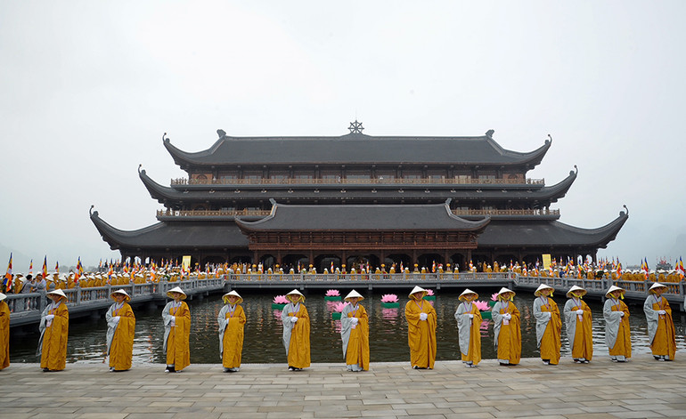 Khu nhà Thủy Đình - nơi tổ chức khai mạc Đại lễ Vesak năm 2019 tại chùa Tam Chúc.
