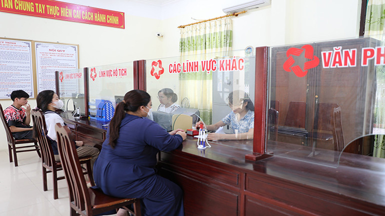 Bộ phận một cửa xã Nhật Tân, huyện Kim Bảng.