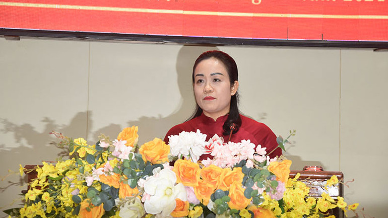 Đồng chí Nguyễn Hải Trâm phát biểu nhận nhiệm vụ. Đồng chí Nguyễn Hải Trâm phát biểu nhận nhiệm vụ.