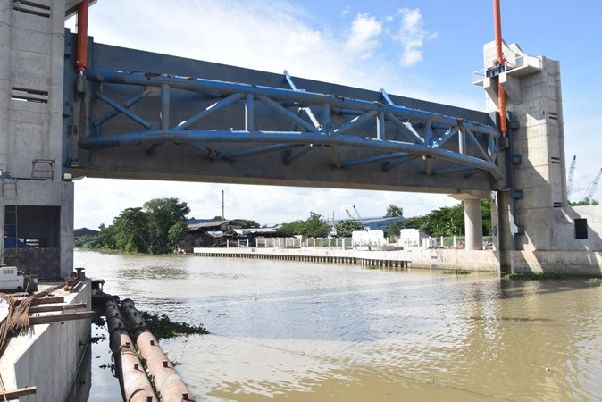 Cống âu Nguyễn Tấn Thành lớn thứ 2 ở đồng bằng sông Cửu Long để ngăn mặn, trữ ngọt.