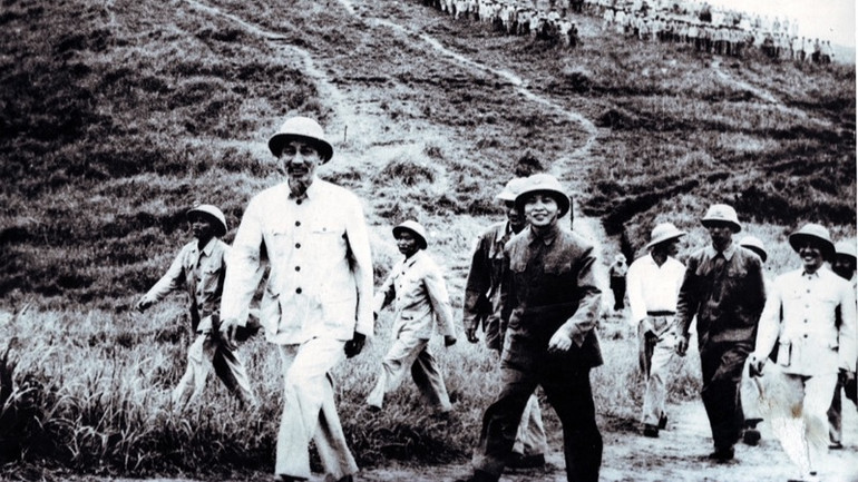 Hình ảnh Chủ tịch Hồ Chí Minh được trưng bày tại Triển lãm. (Ảnh: Ban tổ chức)