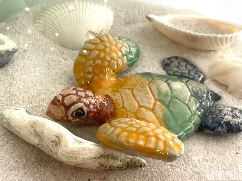 Tạo hình rùa biển bằng gốm