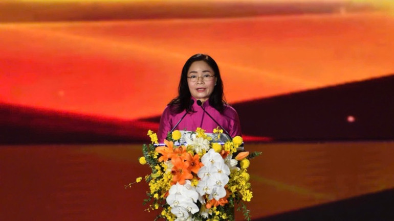 Thứ trưởng Văn hóa, Thể thao và Du lịch Trịnh Thị Thủy phát biểu. (Ảnh: Thanh Hà)