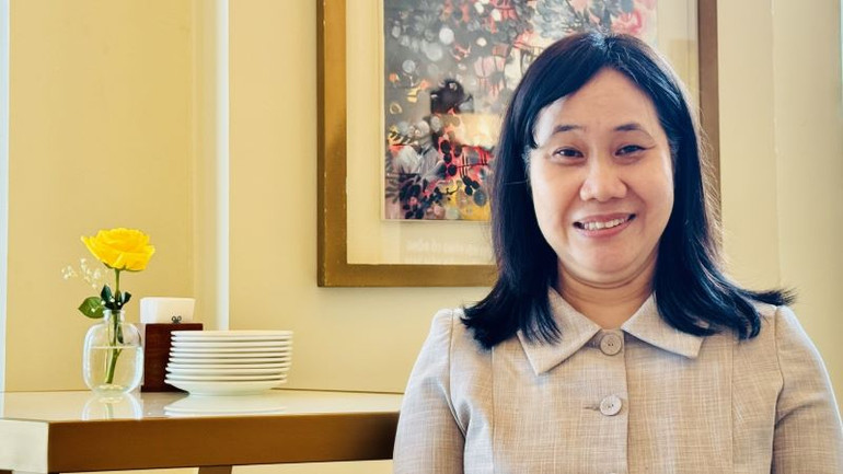 Bà Nguyễn Thị Hương, Cục trưởng Cục Thống kê. (Ảnh: HNV)