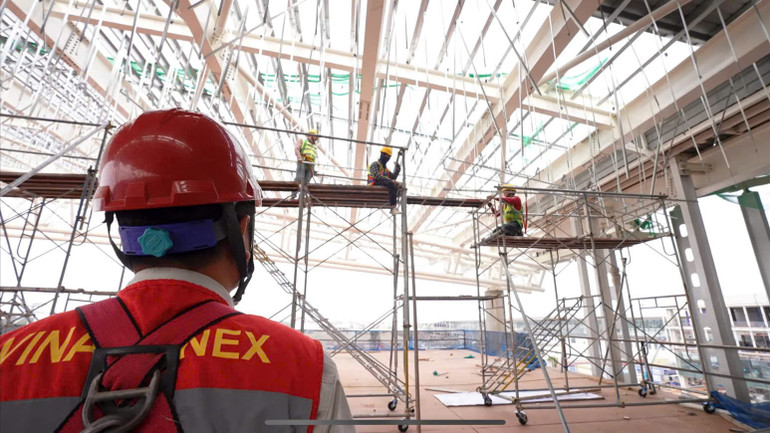 Công trình mở rộng nhà ga T2 Nội Bài, Hà Nội. (Ảnh: PV)