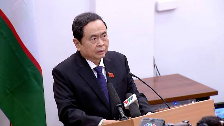 Chủ tịch Quốc hội Trần Thanh Mẫn phát biểu tại Đại học Phương Đông Tashkent (Ảnh: QUOCHOI.VN) Chủ tịch Quốc hội Trần Thanh Mẫn phát biểu tại Đại học Phương Đông Tashkent (Ảnh: QUOCHOI.VN)