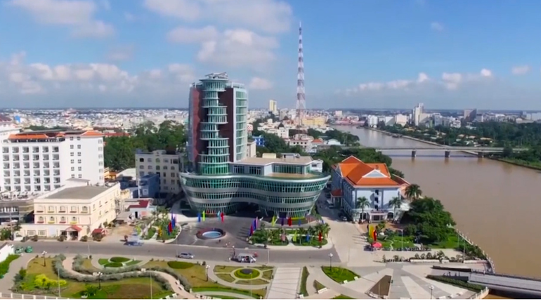 Nội ô thành phố Cần Thơ nhìn từ trên cao.