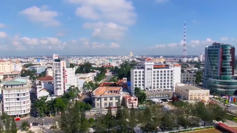 Một góc thành phố Cần Thơ nhìn từ trên cao.