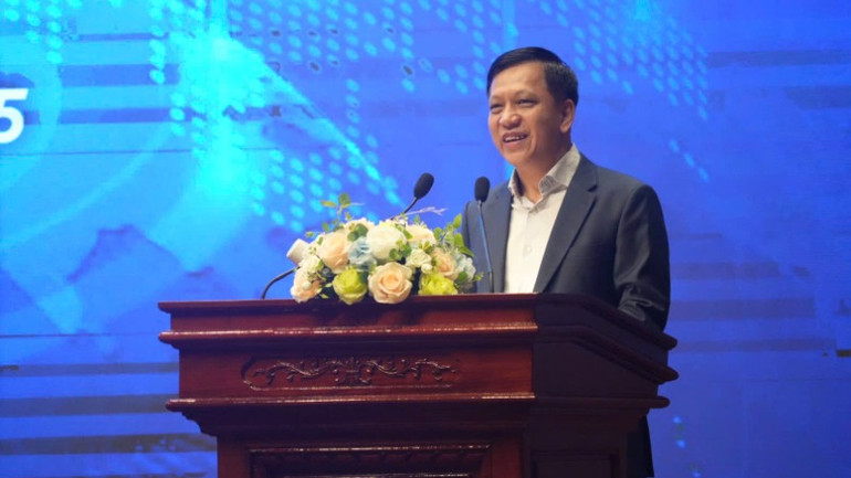 Vụ trưởng Vụ Quản lý Ngoại hối (Ngân hàng Nhà nước Việt Nam) Đào Xuân Tuấn phát biểu tại Hội nghị.