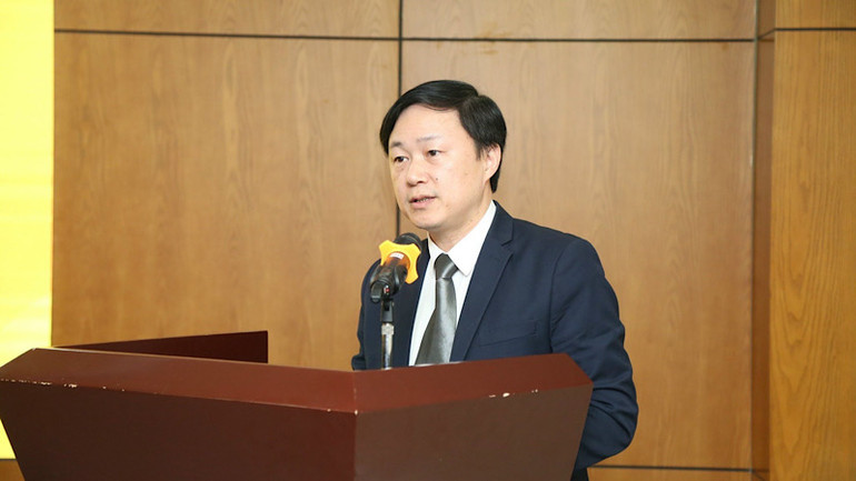 Ông Trần Hải Nam, Phó Vụ trưởng Vụ Bảo hiểm xã hội, Bộ Lao động-Thương binh và Xã hội phát biểu.