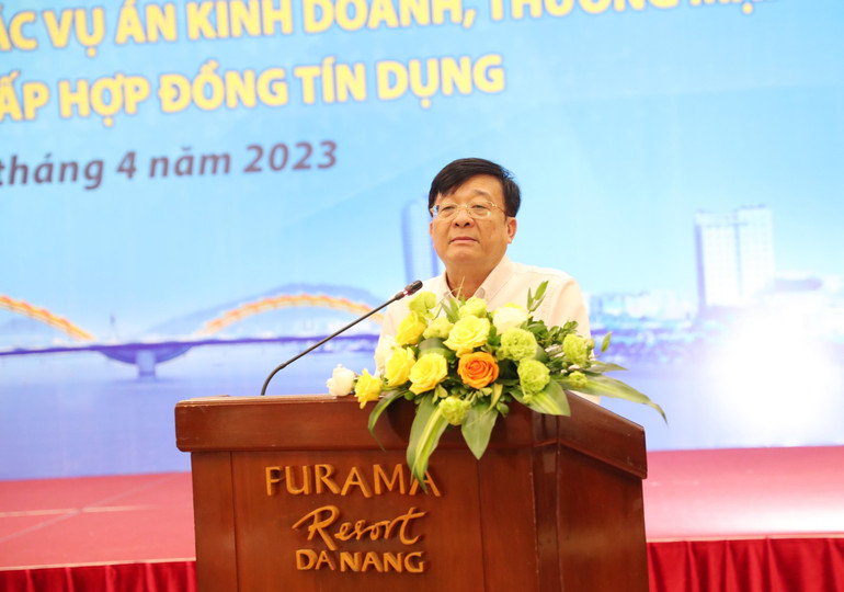 Tổng Thư ký Hiệp hội Ngân hàng Việt Nam Nguyễn Quốc Hùng phát biểu khai mạc Hội thảo.