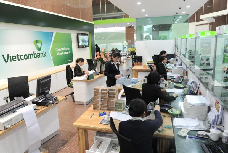 Hoạt động giao dịch tại Vietcombank.