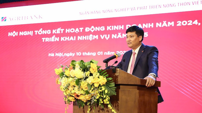 Tổng Giám đốc Agribank Phạm Toàn Vượng phát biểu tại Hội nghị.