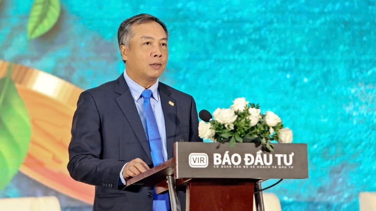 Tổng Biên tập Báo Đầu tư Lê Trọng Minh phát biểu khai mạc hội thảo.