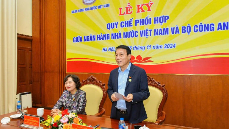 Đại tướng, Bộ trưởng Công an Lương Tam Quang phát biểu chỉ đạo tại lễ ký.