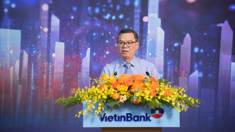 Chủ tịch HĐQT VietinBank Trần Minh Bình phát biểu tại Đại hội.
