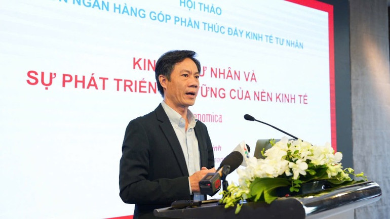 Tiến sĩ Lê Duy Bình trình bày tham luận tại Hội thảo.