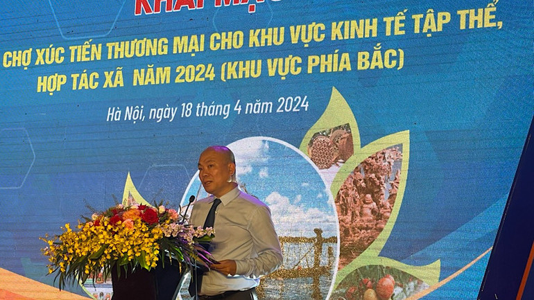 Cục trưởng Cục xúc tiến thương mại (Bộ Công thương) Vũ Bá Phú phát biểu khai mạc.