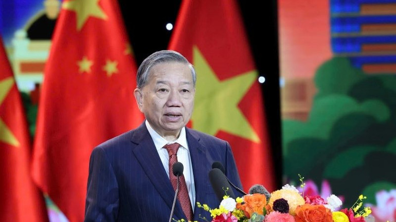 Tổng Bí thư Tô Lâm phát biểu tại sự kiện. (Ảnh: DUY LINH)