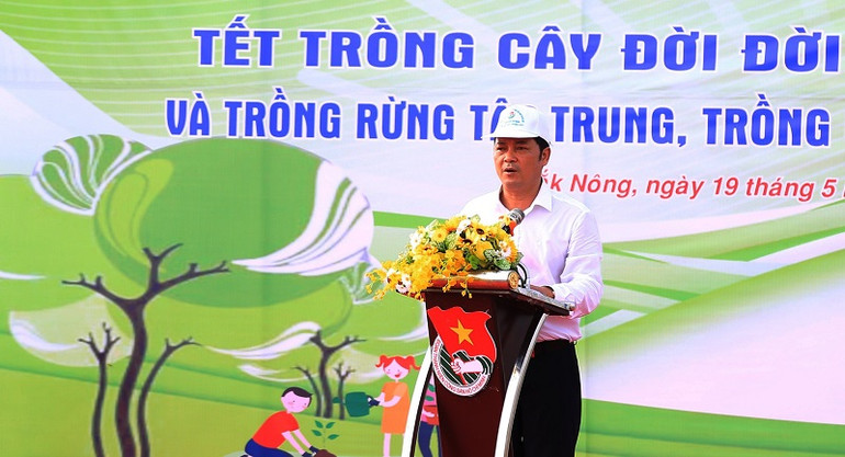 Đồng chí Lê Trọng Yên, Phó Chủ tịch Ủy ban nhân dân tỉnh Đắk Nông phát biểu tại lễ phát động.