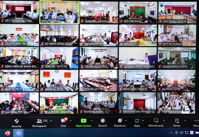 Hội nghị được tổ chức trực tuyến kết nối với các bệnh viện trong cả nước Hội nghị được tổ chức trực tuyến kết nối với các bệnh viện trong cả nước