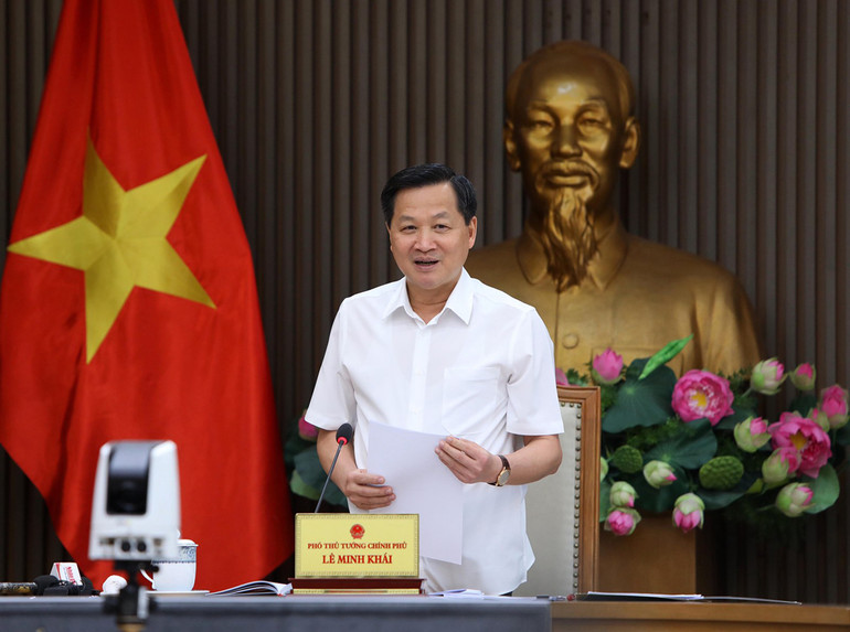 Phó Thủ tướng Lê Minh Khái phát biểu kết luận cuộc họp.