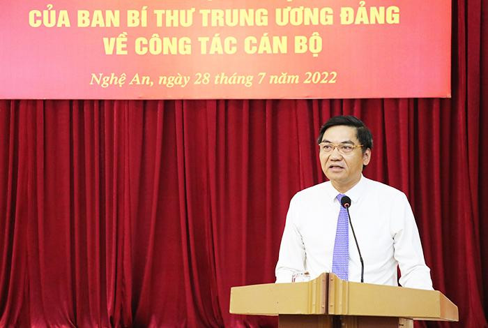 Đồng chí Hoàng Nghĩa Hiếu phát biểu nhận nhiệm vụ.