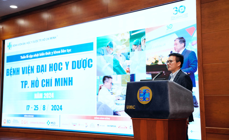 PGS, TS, Bác sĩ Lê Minh Khôi phát biểu trong Tuần lễ cập nhật kiến thức y khoa liên tục năm 2024.